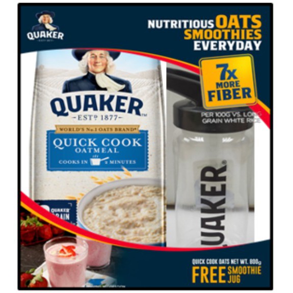 Quaker Quick Cook Oats 800g Free Smoothie Jug | Shopee Philippines