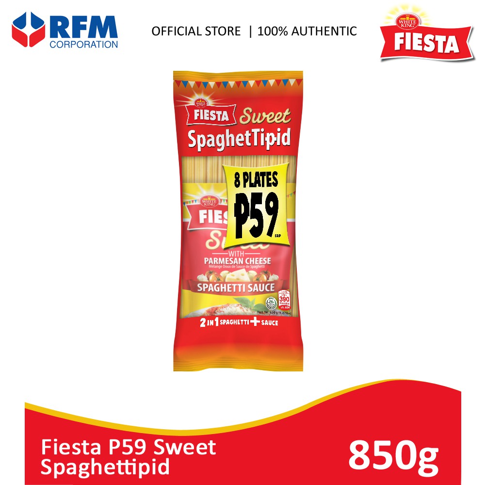 Fiesta P59 Sweet Spaghettipid Fiesta Spaghetti Pasta 350g + Fiesta Sweet Spaghetti Sauce 500g
