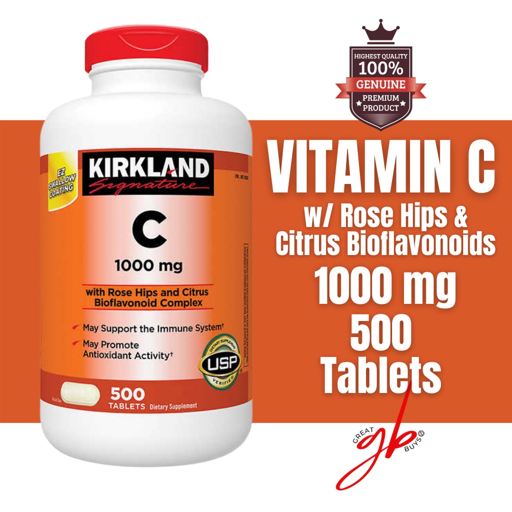 Kirkland Vitamin C 1000mg With Rosehips 500 Tablets Shopee Philippines