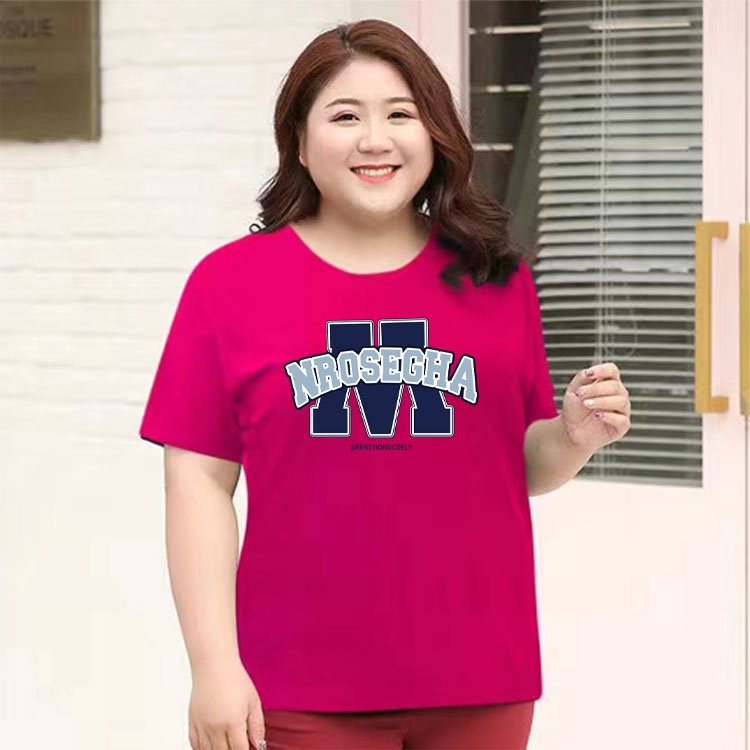 150KG XL-8XL Plus fat plus size fat T-shirt Women’s shirt Mother Wear Casual Tshirt Top short sleeve