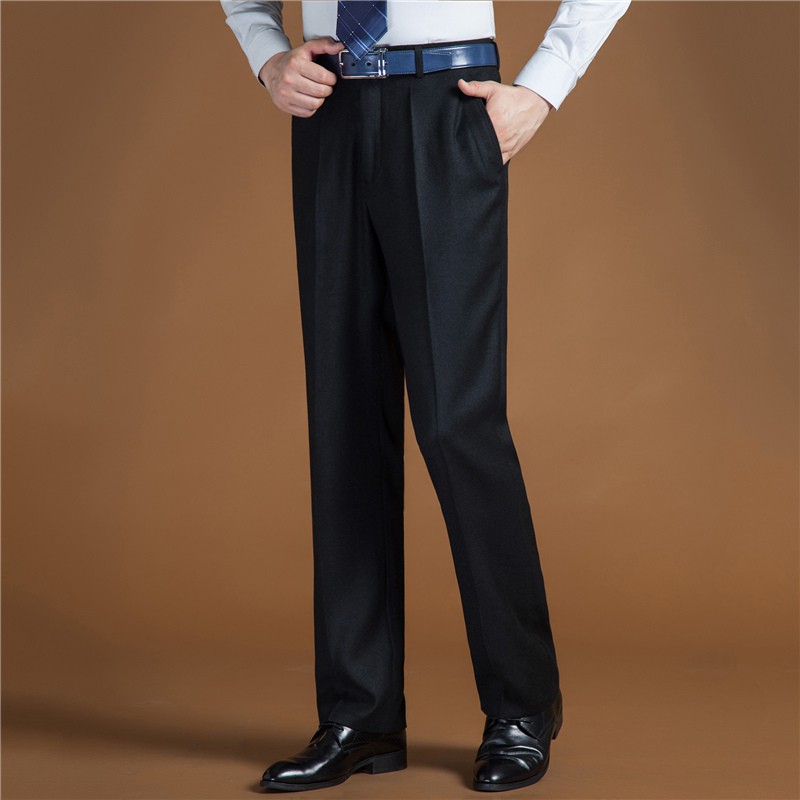 mens high waisted wool trousers