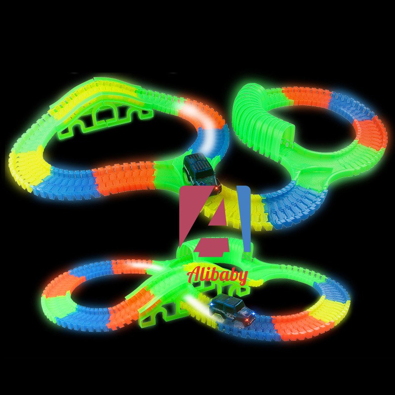 glowing race car set