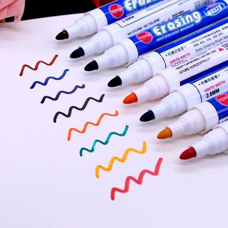 8 Colors/set Superior Erasable Whiteboard Marker pen School Dry Erase