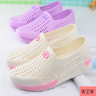Wedge Sandals Women's Summer White Plastic Women Nurse Shoes Inner Height Increase Hole Thick-