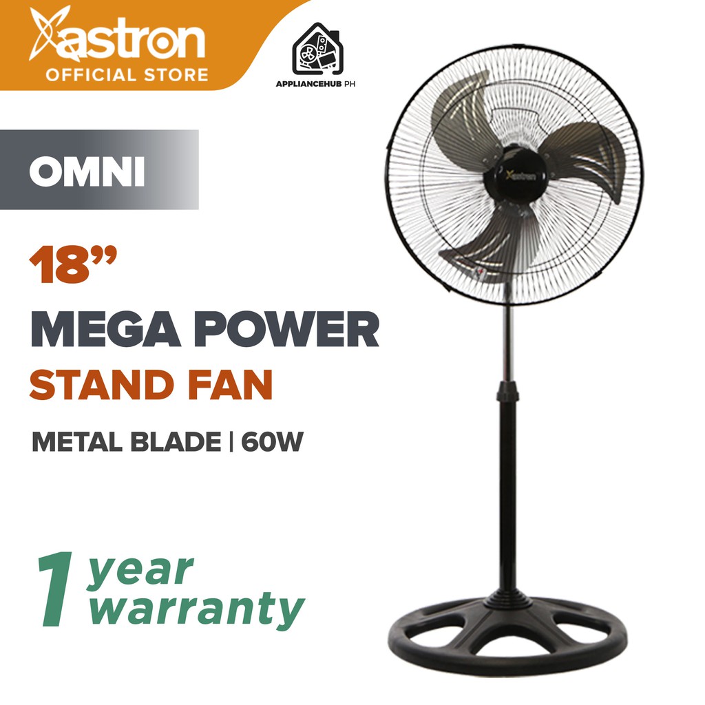Astron Omni Industrial Stand Fan with 18" Metal Blade (Black) Electric Fan Shopee Philippines