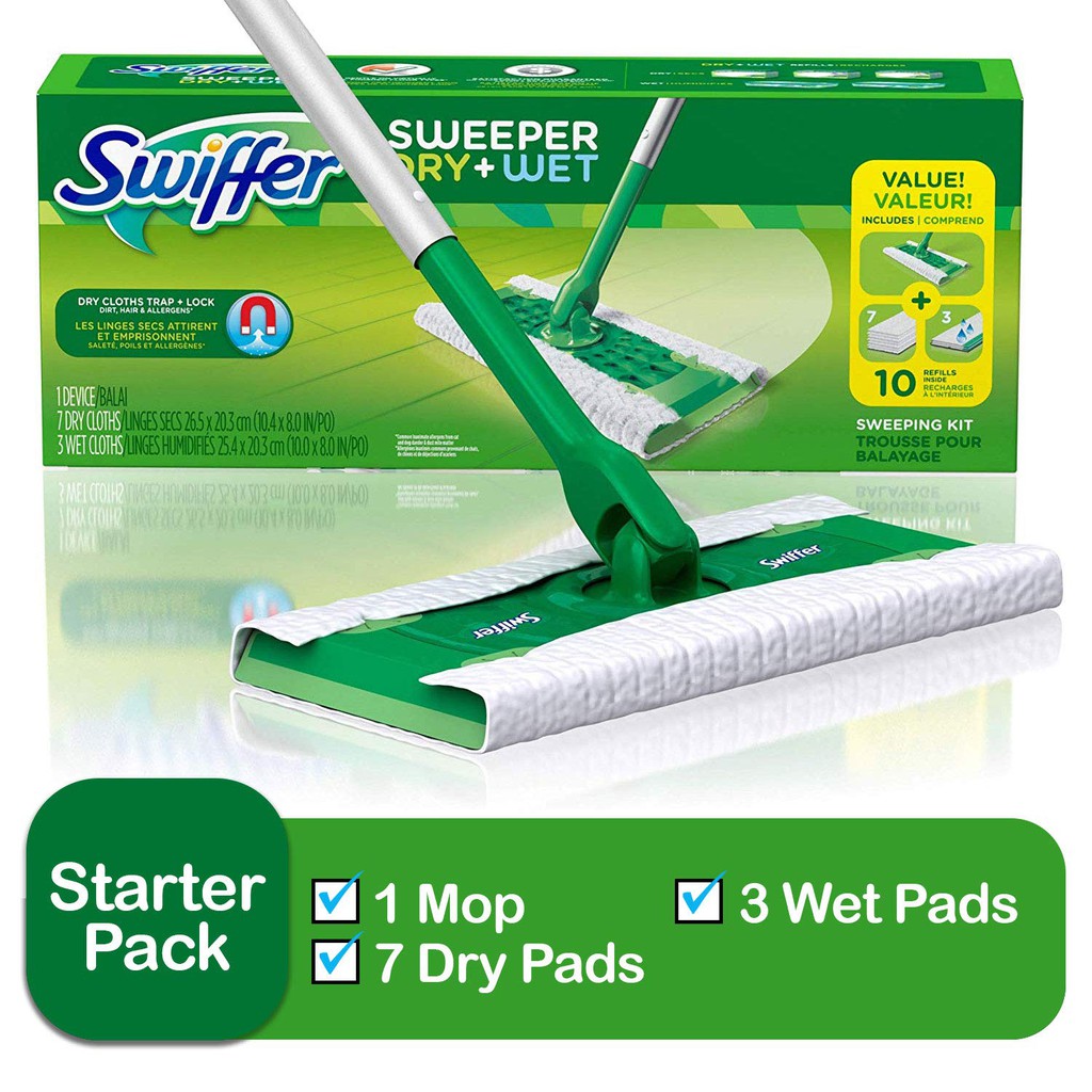 Swiffer Sweeper Cleaner Dry And Wet Mop Starter Kit For Cleaning Hardwood And Floors Shopee Philippines