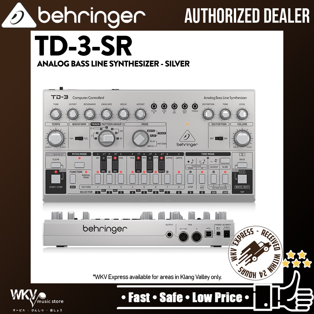 Behringer TD3SR Analog Bass Line Synthesizer with VCO, VCF, 16Step