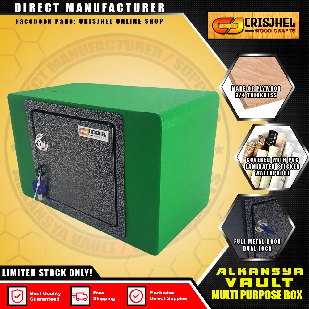 money cashier drawer money bank with lock RECTANGULAR GREEN COLOR ALKANSYA VAULT AFFORDABLE PRICE C