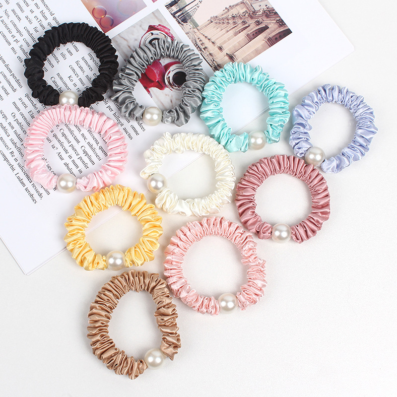 Explosive Hair Ring Simulation Silk Simple Solid Color Large Intestine ...