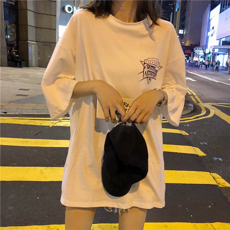 woman wearing oversized t shirt