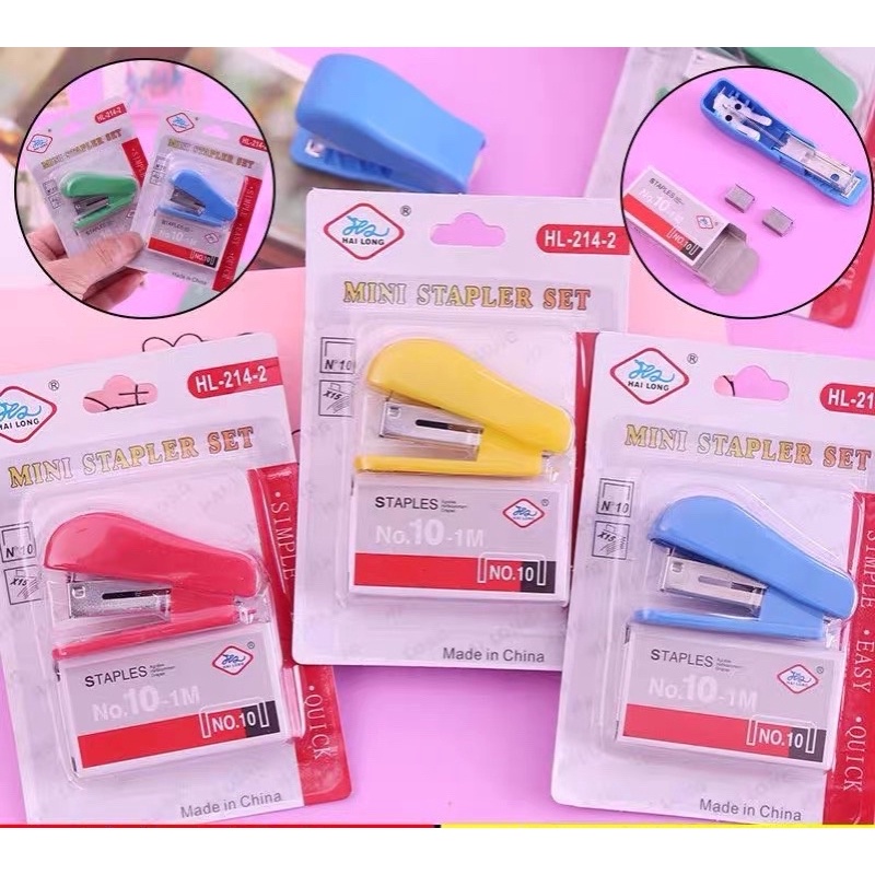 Mini Stapler no:10 Set Pupils Portable Convenient Stapler & Staple No ...