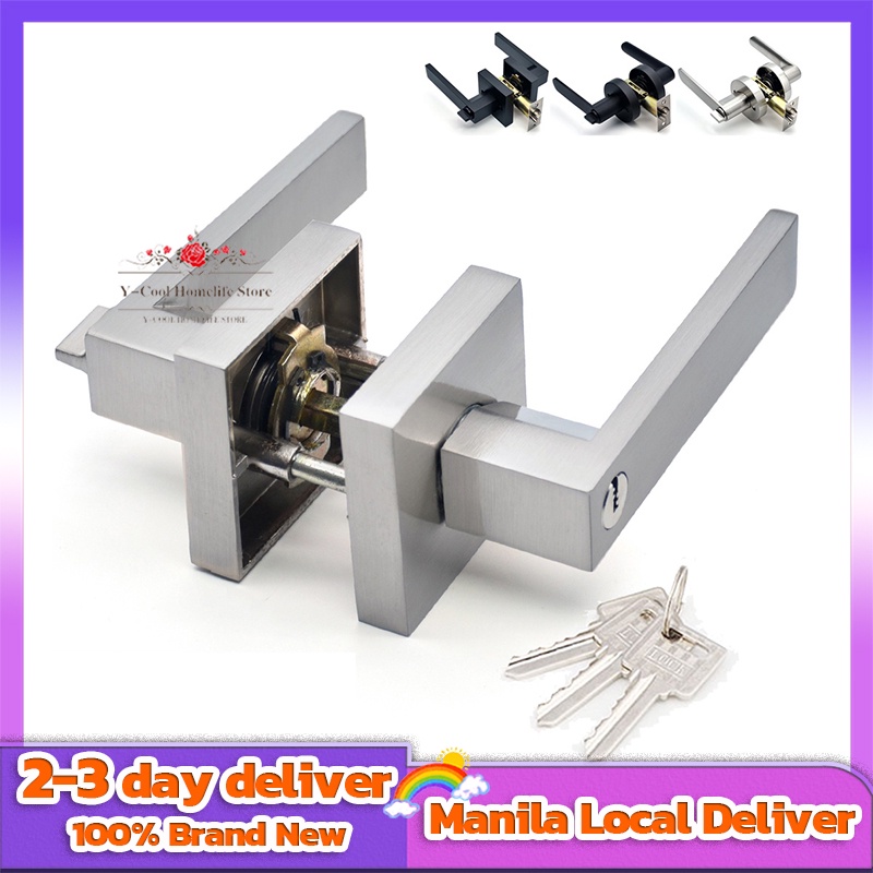 Door Handle Lock For Front Back Interior Doors Lever Lock Knob Heavy