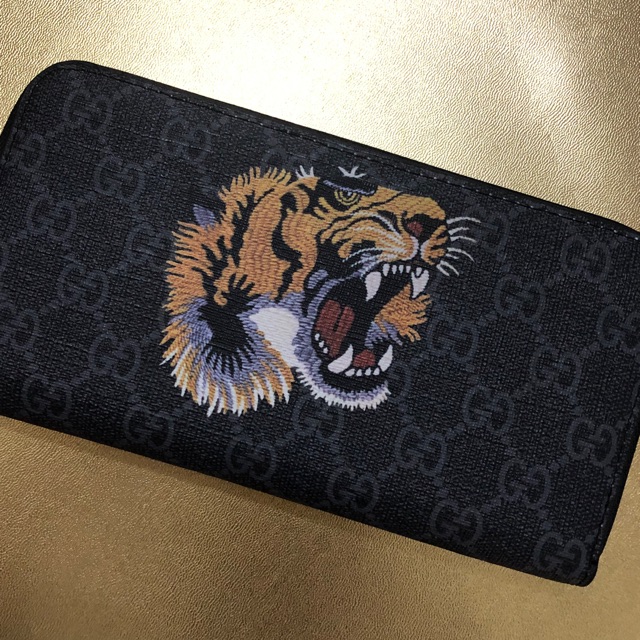 black gucci tiger wallet