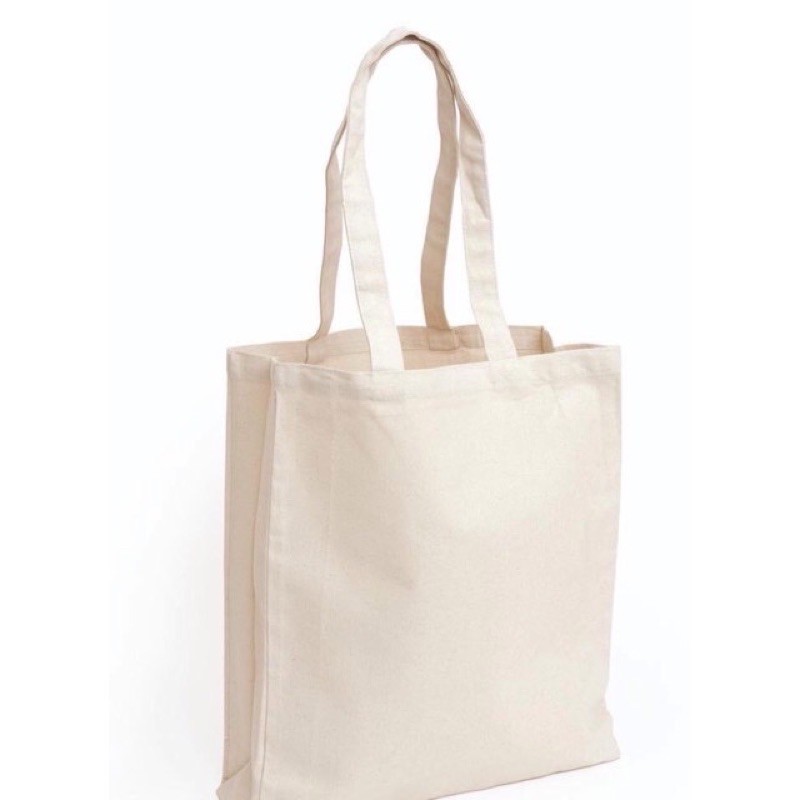 Canvas Tote Bag Plain With Expand Katsa bag | Shopee Philippines