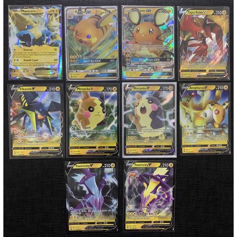 Pokemon TCG [Electric Type] Raichu/Dedenne/Tapu Koko/Vikavolt/Morpeko