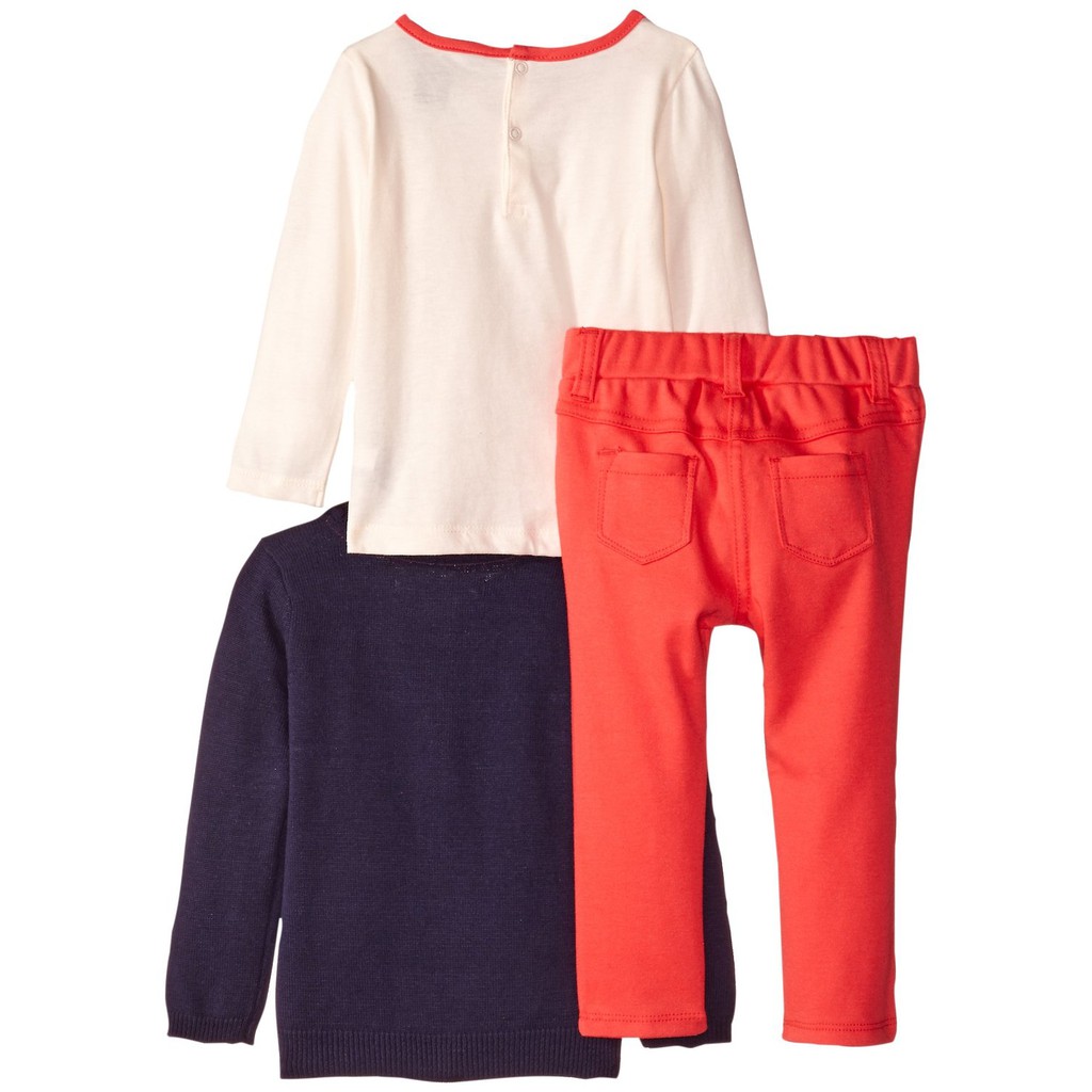 Nautica baby Girls' set 3 pcs Cardigan Long Sleeve Tee & Knit Pant 6,9 sizes 