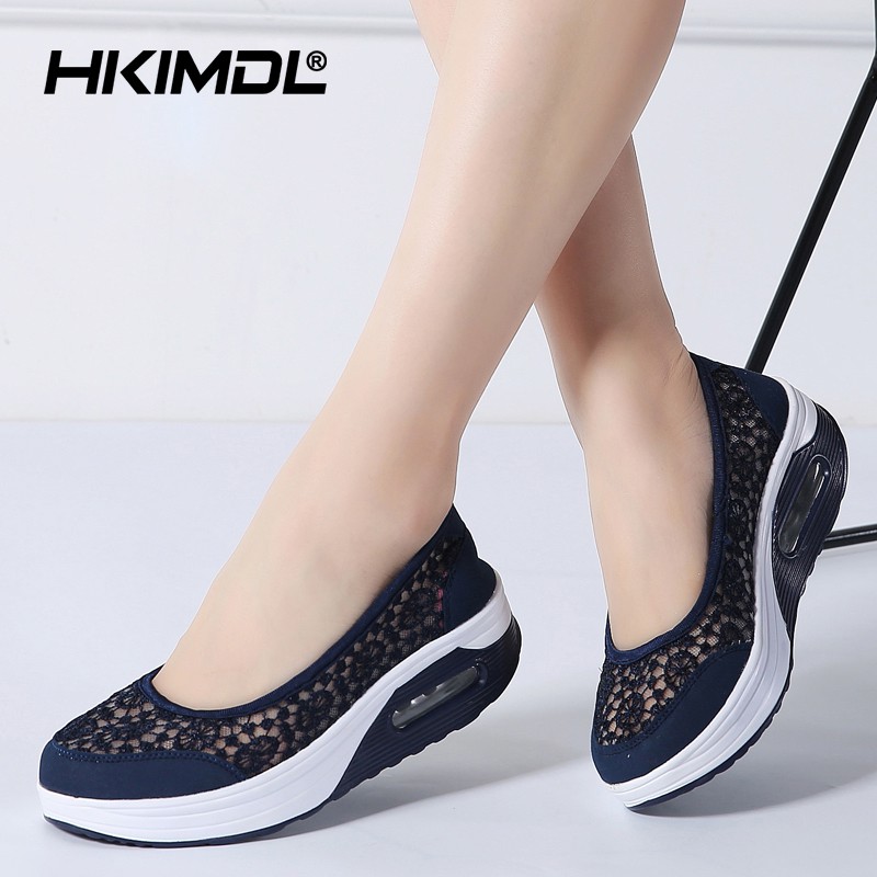 HKIMDL Summer Women Flat Platform Shoes Women Breathable Casual ...