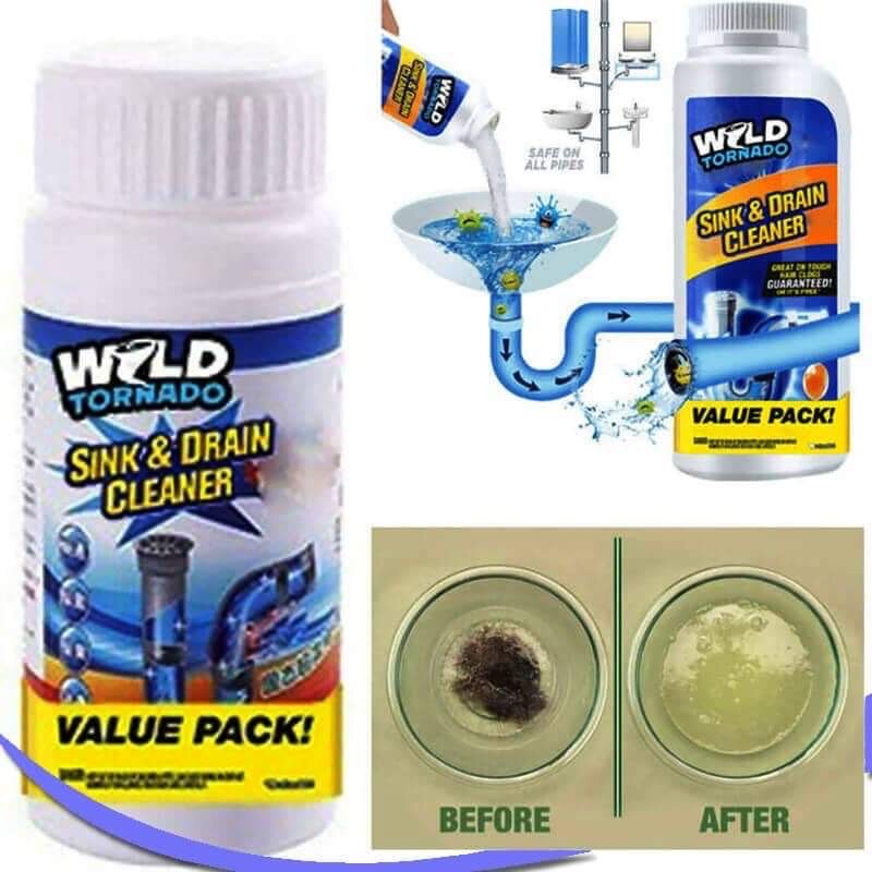 Wild Tornado Powerful Sink And Drain Cleaner For Kitchen Toilet Pipe