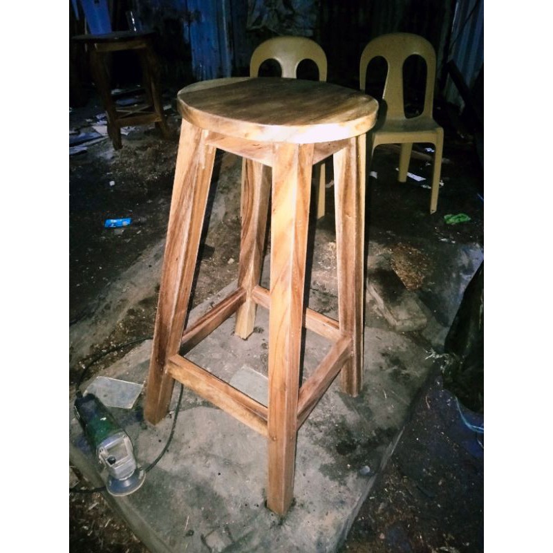 Wooden High Chair Bar Stool Round, Types Of Wood Bar Stools