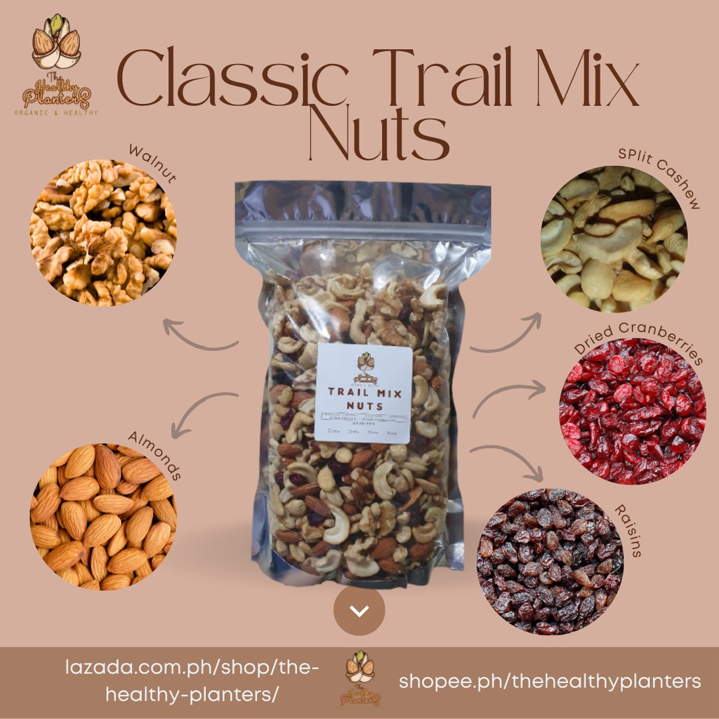 Classic Trail Mix Nuts (Mix Nuts) (150GRAMS, 500GRAMS) Shopee Philippines