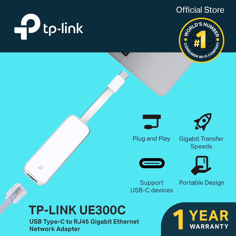 TPLink UE300C USB TypeC to RJ45 Gigabit Network Adapter TP