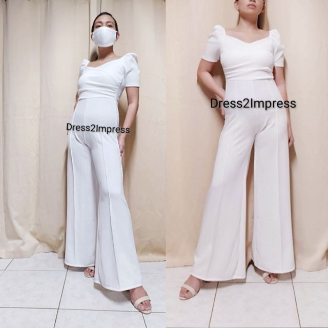 white formal jumpsuit