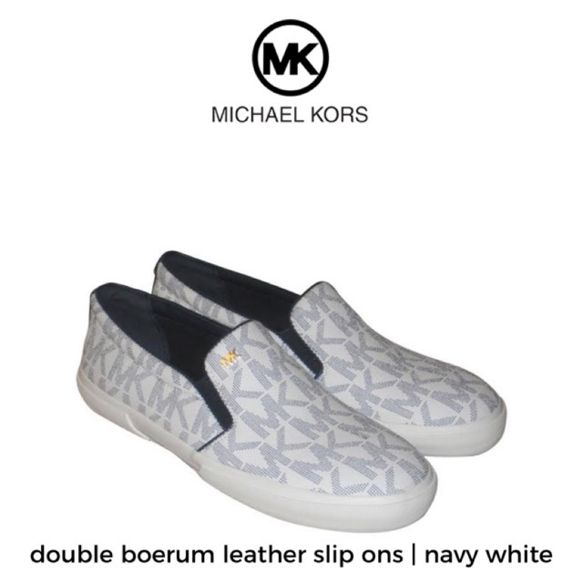 mk white slip on sneakers