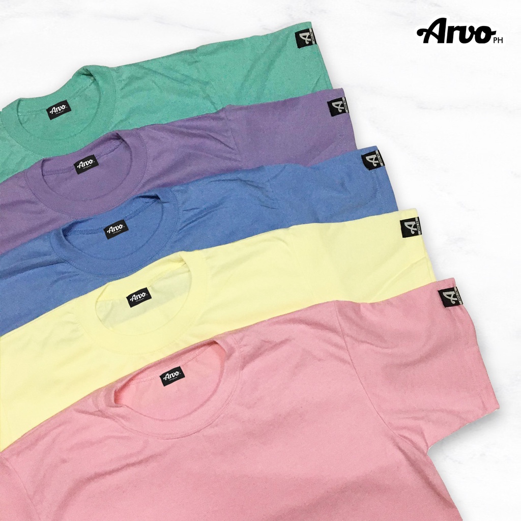 ARVO - Pastel Color Plain Tee Shirts | Shopee Philippines