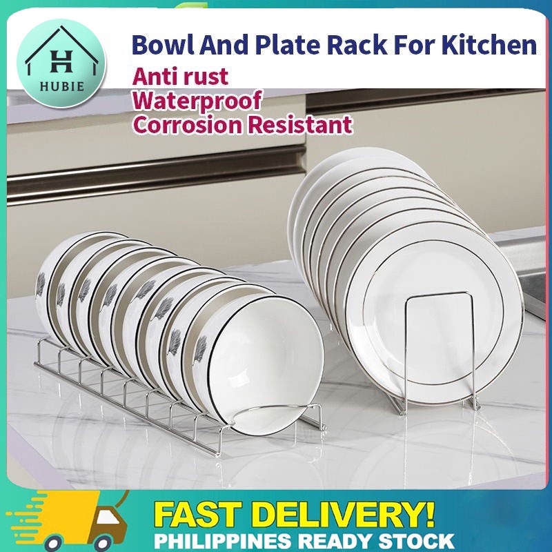 2 IN1 Stainless Steel Kitchen Dish Bowl Plate Rack Multifunctional