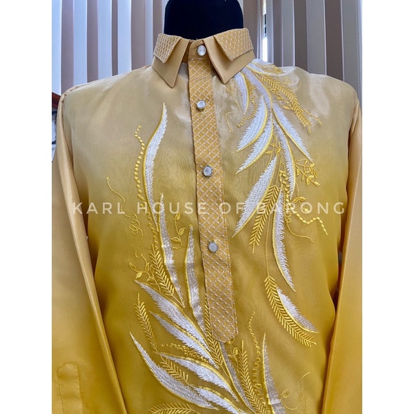 Monochromatic Barong Tagalog For Men Double Collar (Red, Royal Blue ...
