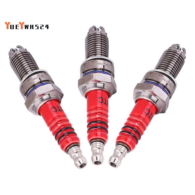 3pcs D8TC 3 Electrode Spark Plug, Racing Spark Plug with 3 Electrode