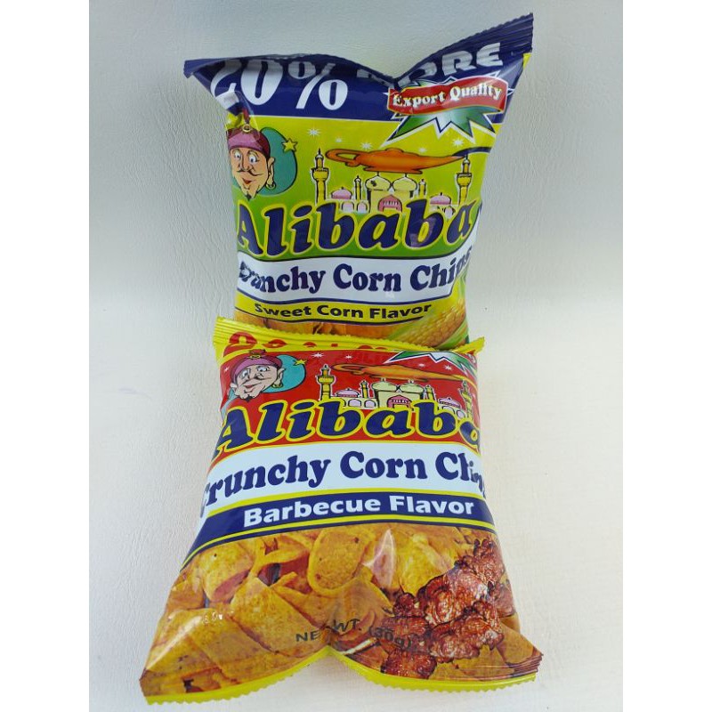 Alibaba Crunchy Corn Chips Barbecue/Sweet Corn & Hot & Spicy Flavor 30g ...