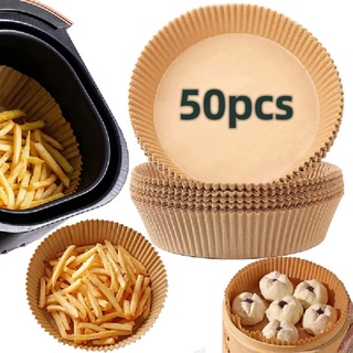 50-Pack Air Fryer Paper Liners Disposable Air Fryer Plate Oil Resistant 6.3