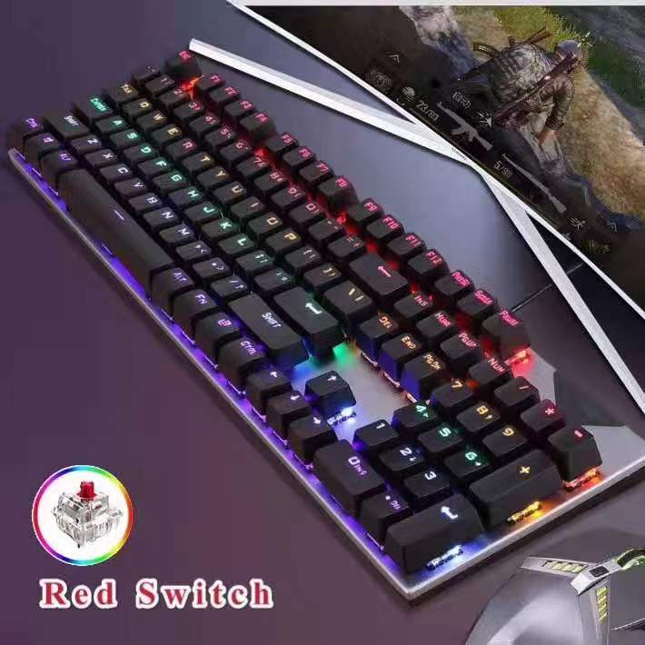 JK310 Mechanical Keyboard Red Switch 104 Keys LED RGB Colorful