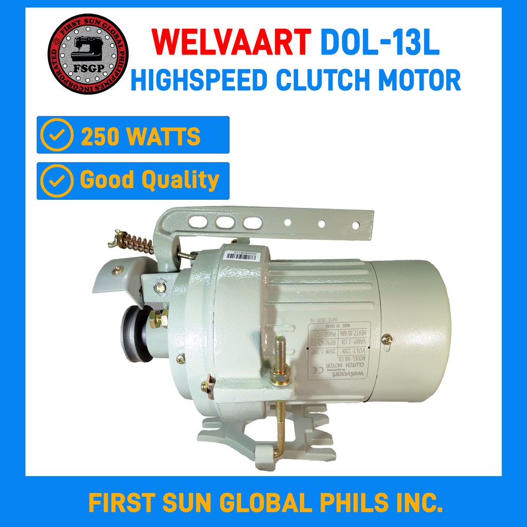 Welvaart Sewing Machine Clutch Motor 250W (Low Speed) DOL13L Shopee