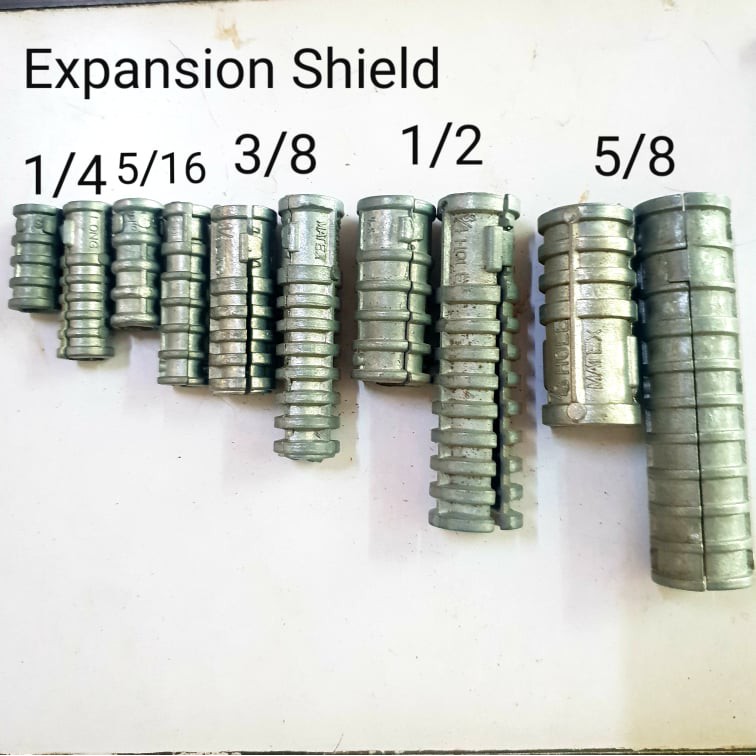 EXPANSION SHIELD Only 1/4, 5/16 3/8, 1/2, 5/8 Lag Screw Not Included ...