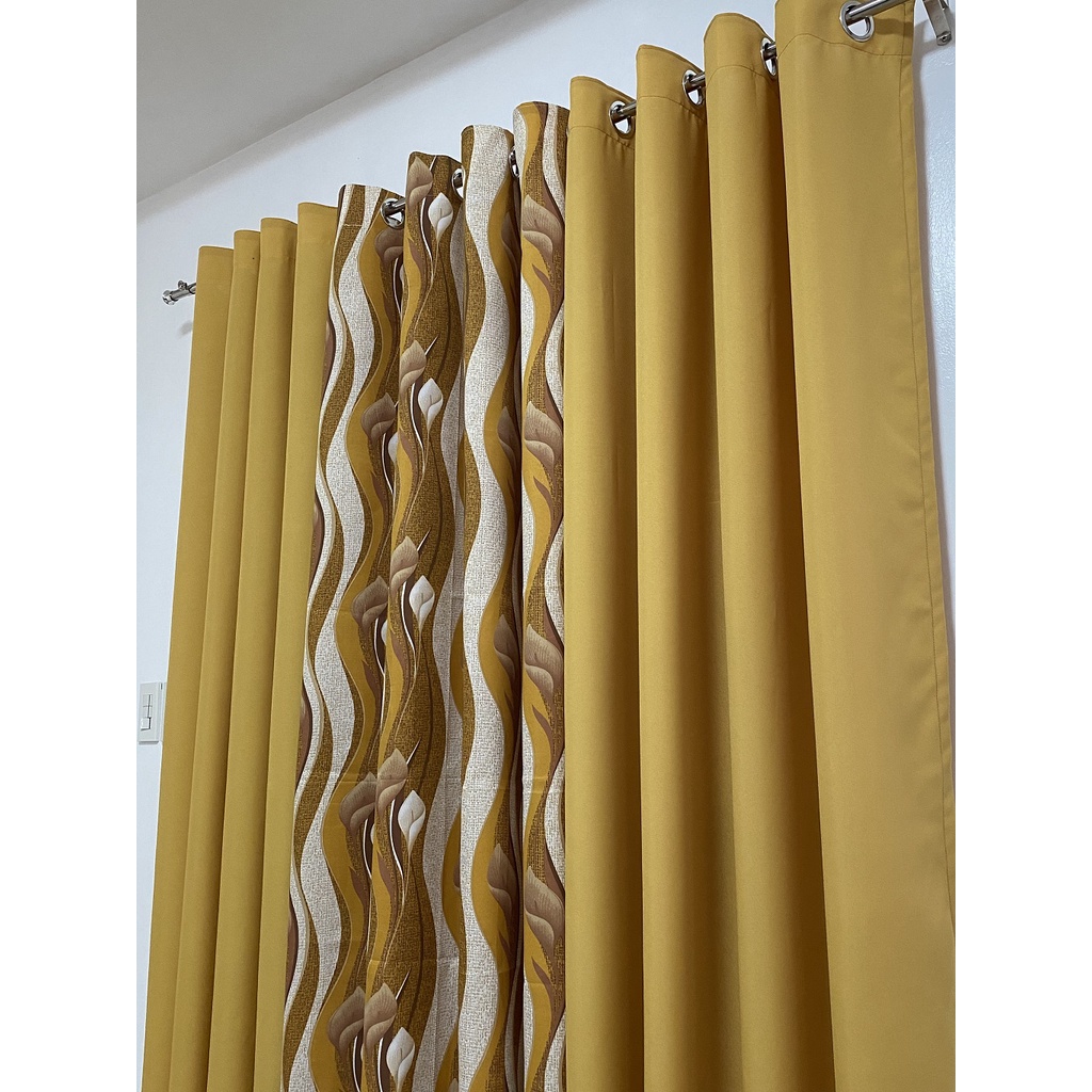 Latest Design Curtain Ring Grommet Set. Tulips Matte Gold Print. 3 in 1  Curtain. Low Sale Discount. | Shopee Philippines