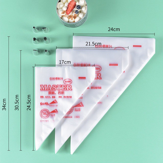 Hot 100Pcs Disposable Icing Piping Cake Pastry Tip Cupcake Decorating Bags Tool