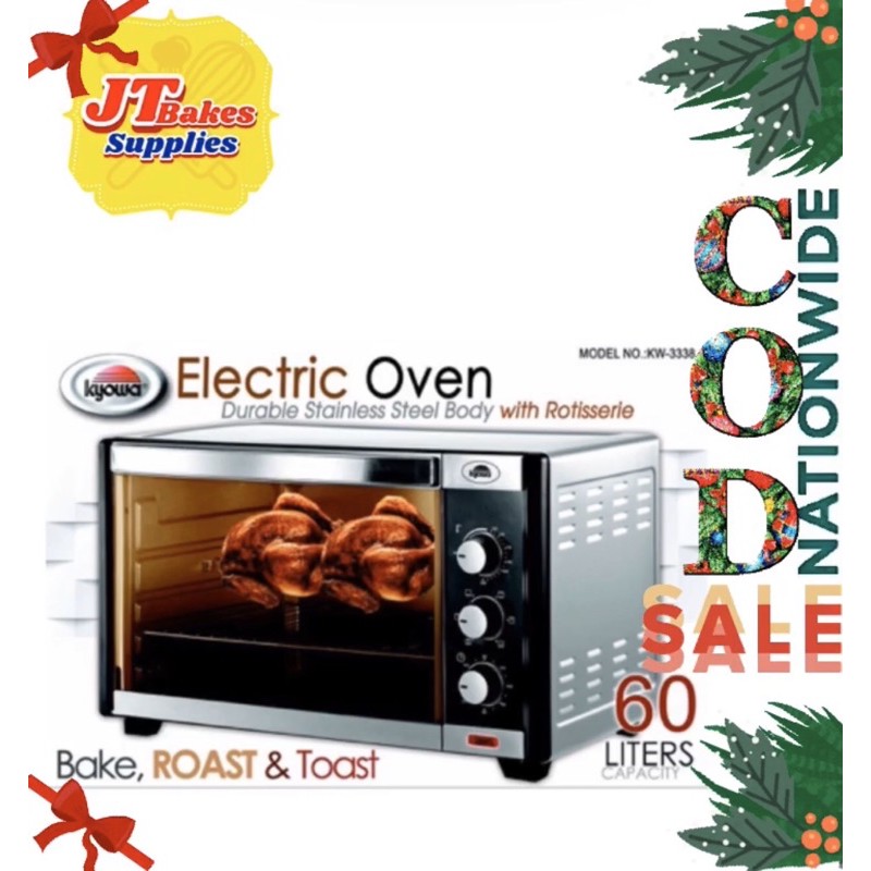 KYOWA Electric Oven 60Liters Stainless KW3338 With Free Gift Cooking