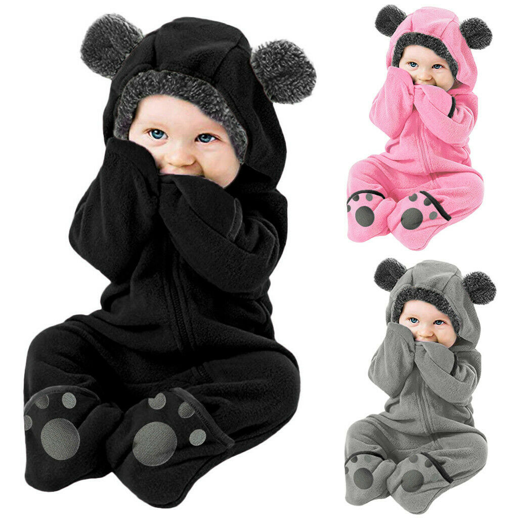fleece romper baby girl