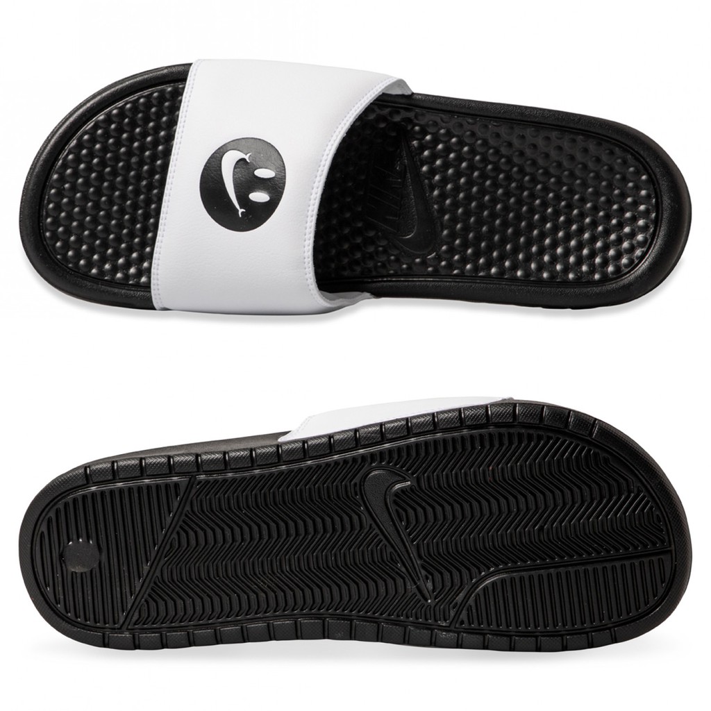 smiley face nike slides