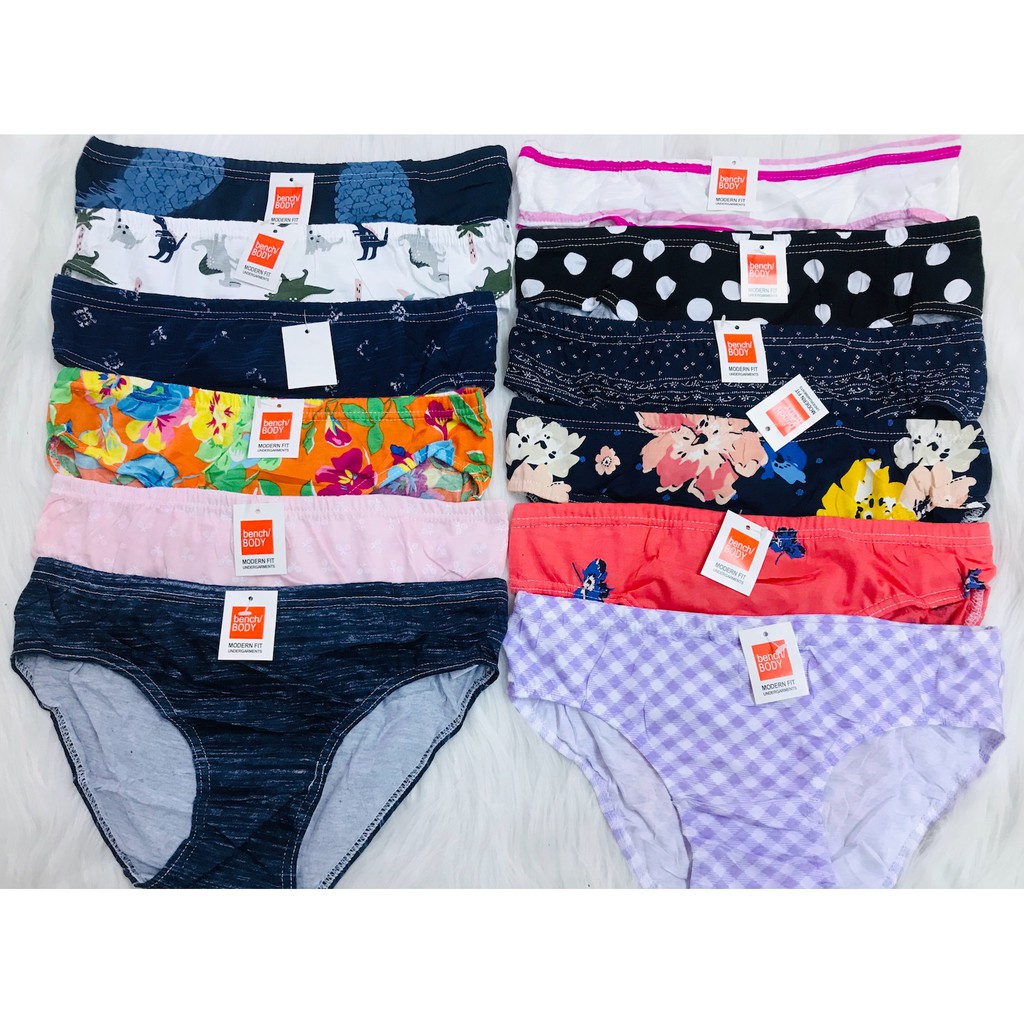Cod New Stock 12pcs Cotton Bench Body Panty Ladies Underwear