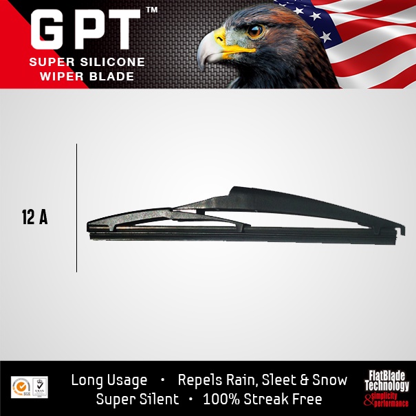 GPT Rear Wiper 12 inches Type A Super Silicone Blade (Toyota Fortuner