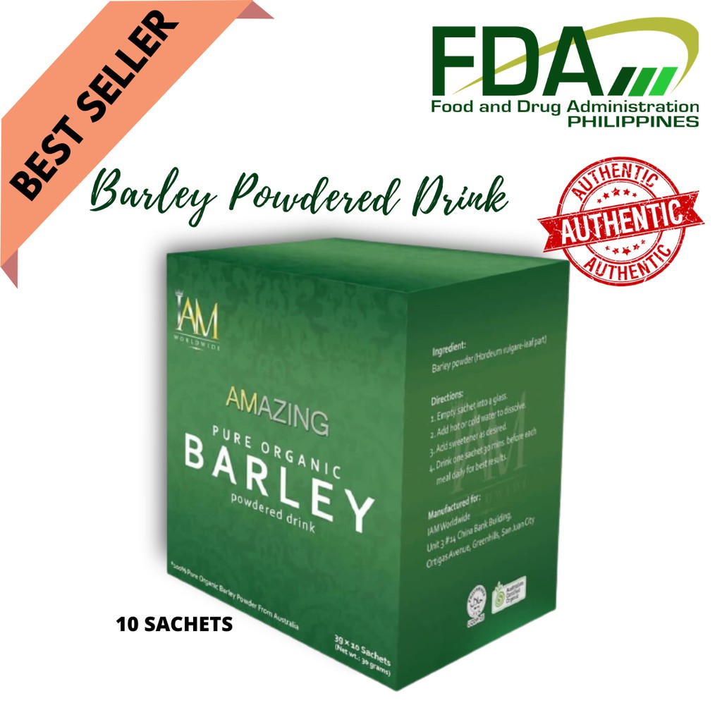 Authentic I Am Barley Pure Organic Powdered Drink From Australia (10