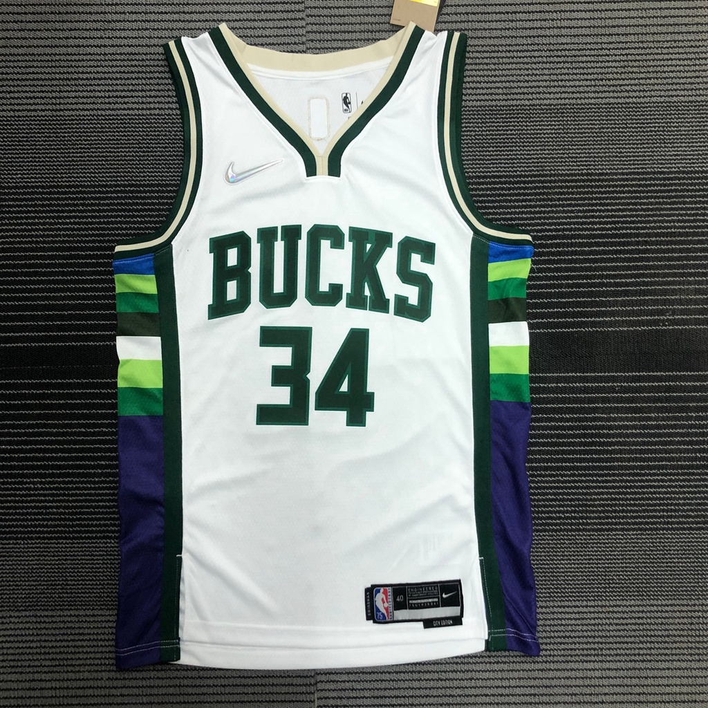 Nike 2021-22 NBA City Edition Giannis Antetokounmpo Mixtape Milwaukee Bucks  Swingman Jersey