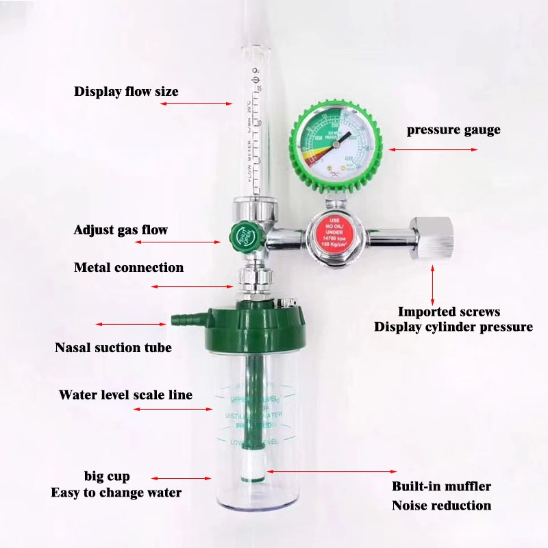 Oxygen Tank Regulator Group With Pressure Gauge Pressure Reducing Valve