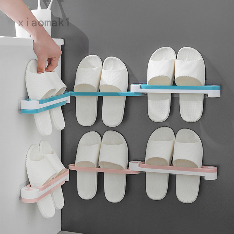 Folding Shoe Holder Bathroom Wall Mounted Shoe Storage Rack Hanging Shelf Slippers Rack Shoes Drain Storage Shopee Philippines