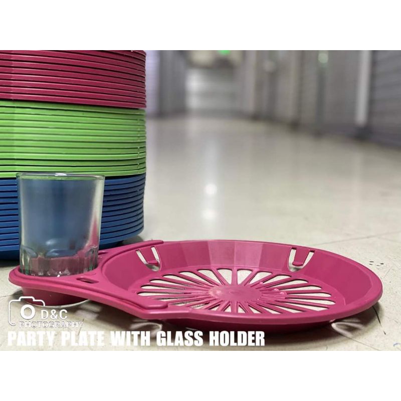 PARTY PLATE WITH GLASS HOLDER (12 PCS) Shopee Philippines