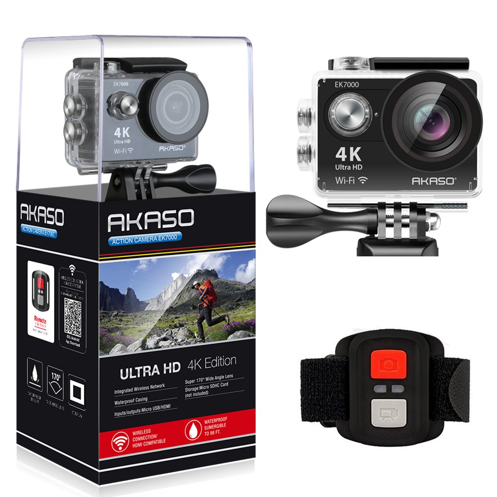 Akaso Ek7000 4k 25fps 2 7k 30fps Wifi Sports Action Camera Ultra Hd Waterproof Dv Camcorder 12mp 170 Degree Wide Angle Shopee Philippines