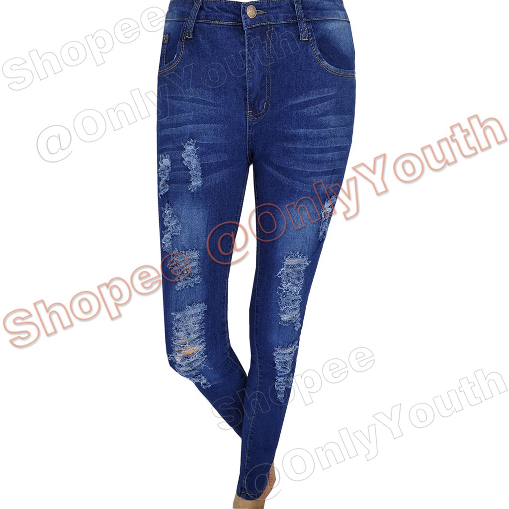 slightly ripped jeans womens